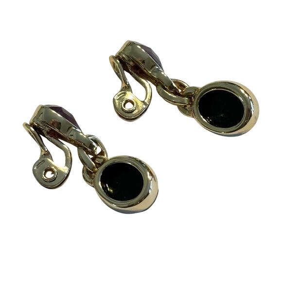 The Jewelry Group TJG clip on earrings goldtone drop dangle opalescent beads - Picture 6 of 6